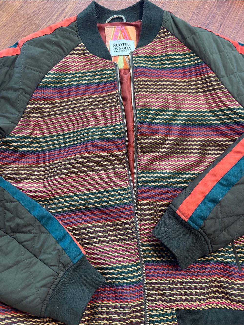 Scotch & Soda men’s  Multicolor Striped Bomber Jacket